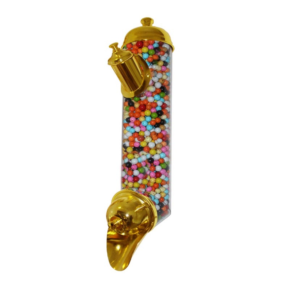Dirsekli Draje & Kahve Silosu, Pleksi, Kapasite 4 kg, 12x70 cm, Gold