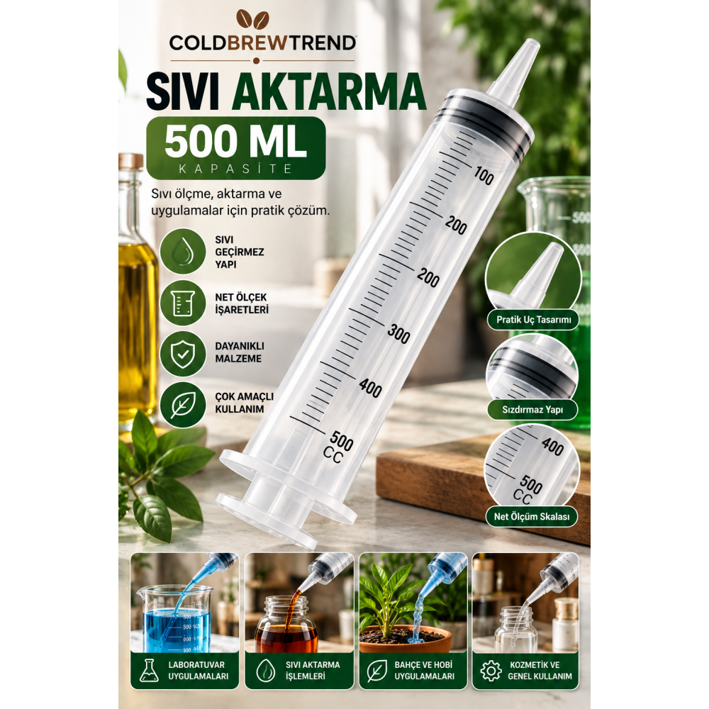 500 ml Büyük Boy Şırınga - Sıvı Transfer ve Mama Şırıngası - Çok Amaçlı Enjektör