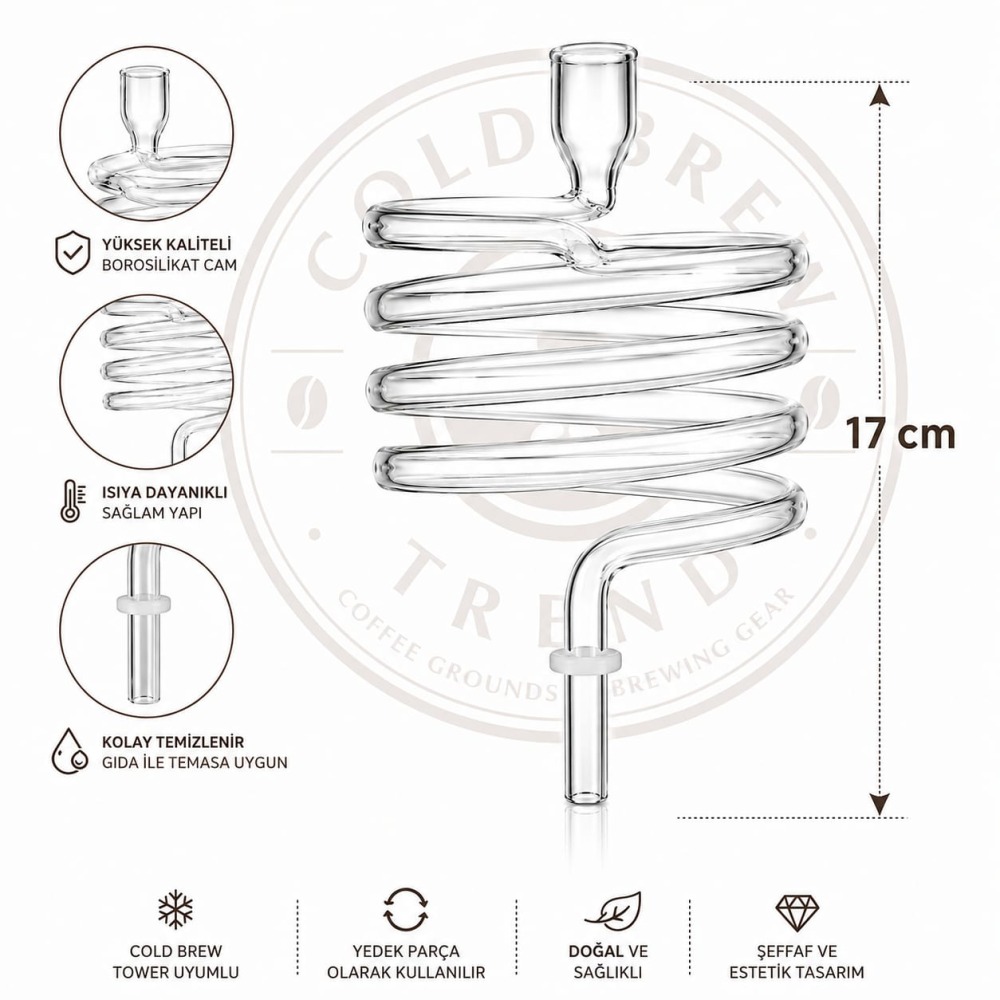 Coldbrew Cam Spiral -  Yedek Cam 3 Litre Stand İçin