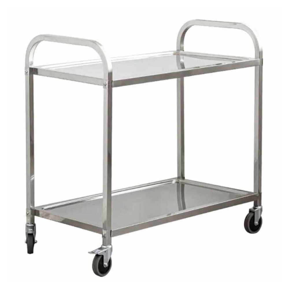 2 Katlı Paslanmaz Çelik Servis Arabası, 940x500x930 mm