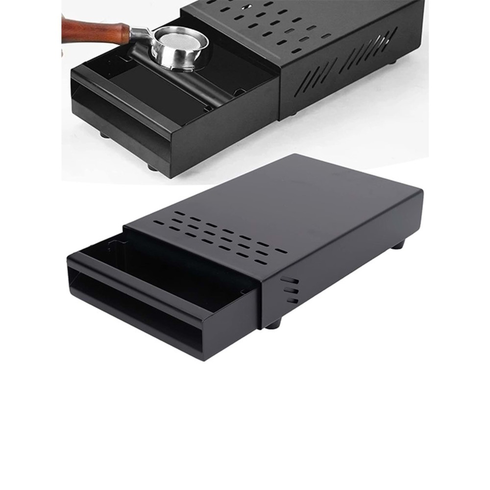 Metal Knock Box Posa Çekmecesi Barista Espresso Atık Kutusu 28x18x5 cm Siyah